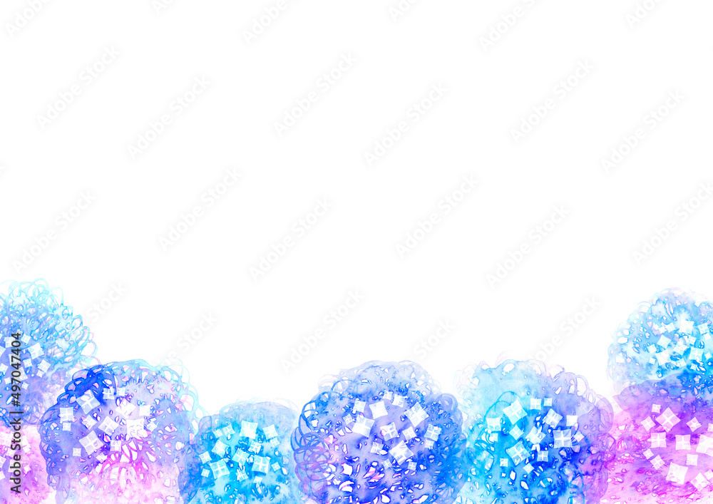 紫陽花 アジサイ 花 背景 フレーム 水彩 イラスト Stock Illustration Adobe Stock