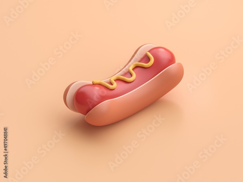 3D Hot Dog. 3D render