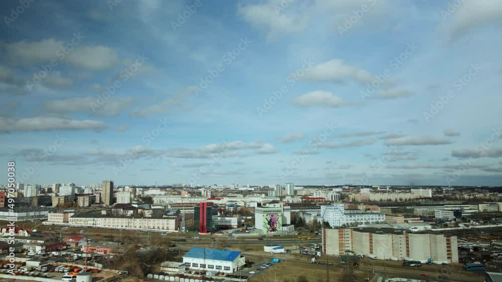 Mixed urban development. Industrial and residential area. Water city system. Aerial photography. Mixed urban development. Industrial and residential area. Water city system. Aerial photography.