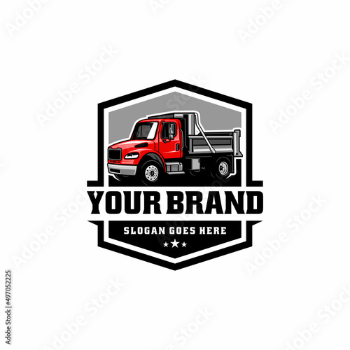 Dump truck logo vector