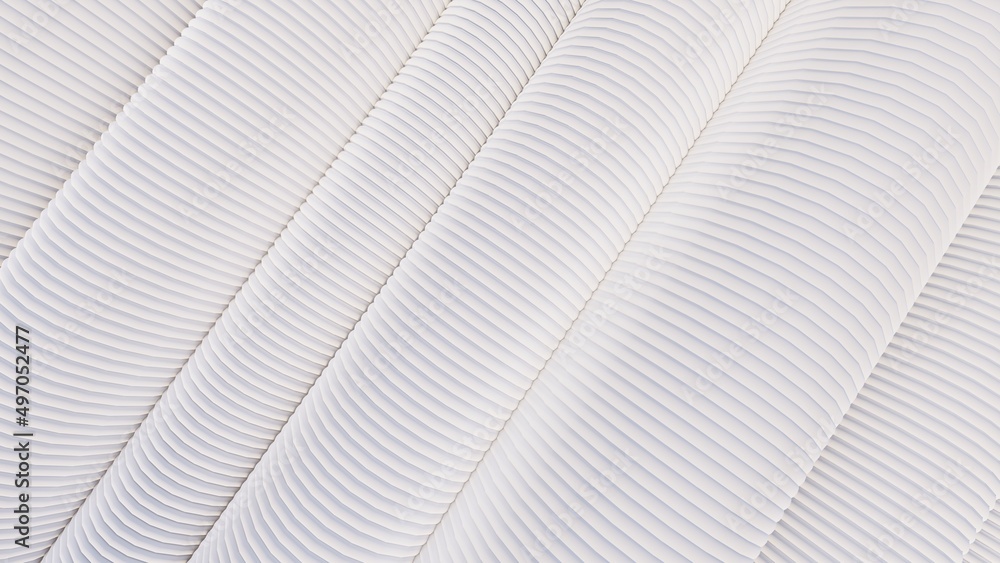 Obraz premium Futuristic architecture background white stripes of building facade 3d render