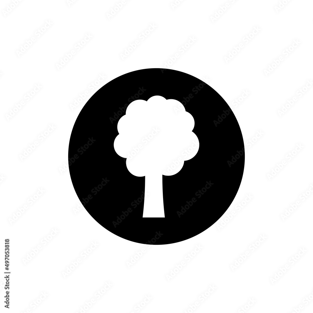 Tree icon in black round Tree icon in black round