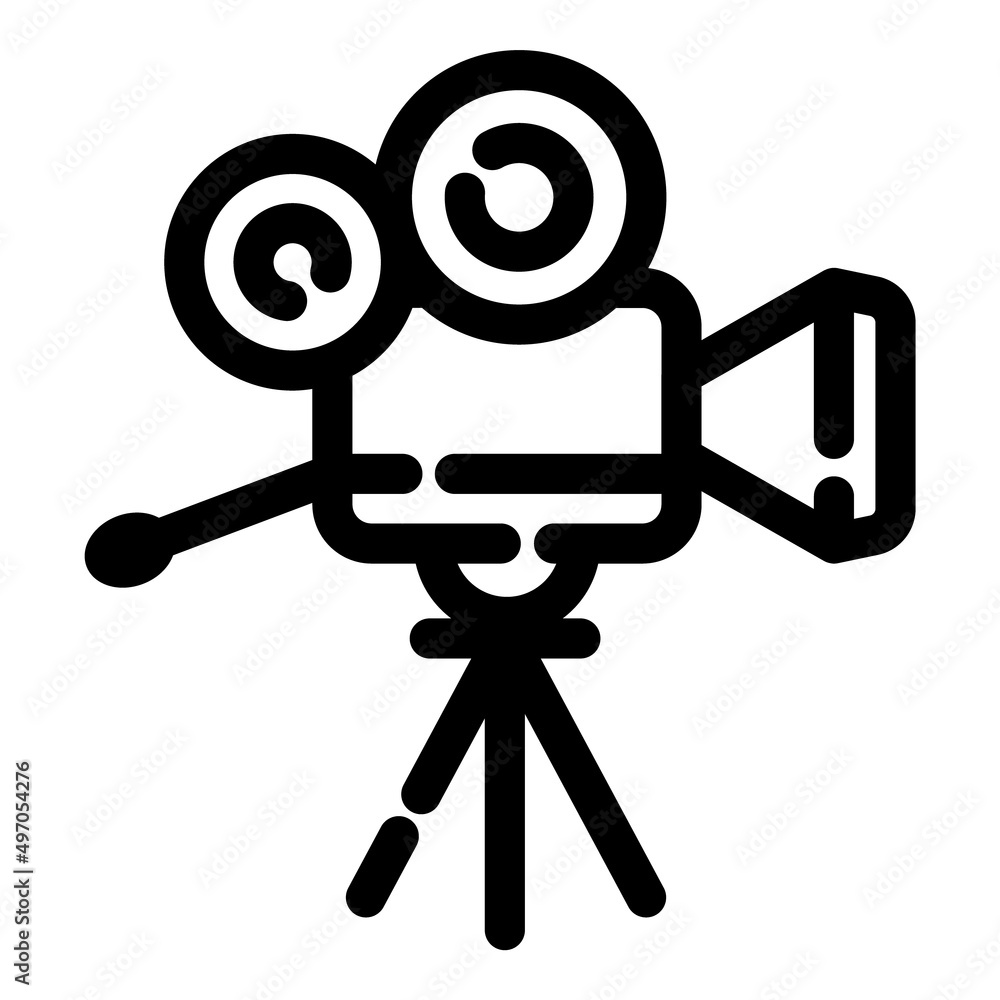 Video Camera Movie Production Flat Icon Isolated On White Background Video Camera Movie Production Flat Icon Isolated On White Background