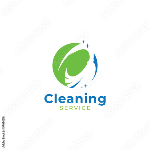 Creative Cleaning Concept Logo Design Template.