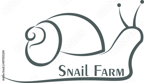 Snail silhouette for snail farming vector illustration. Snail design element for logo