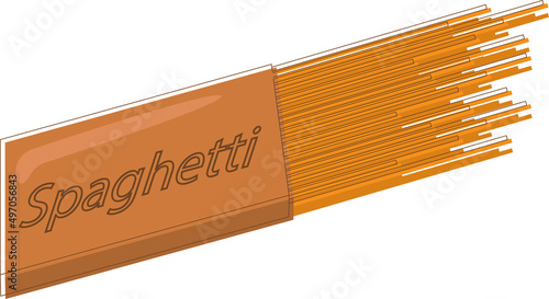 Italian pasta spaghetti vector illustration isolated on white background.