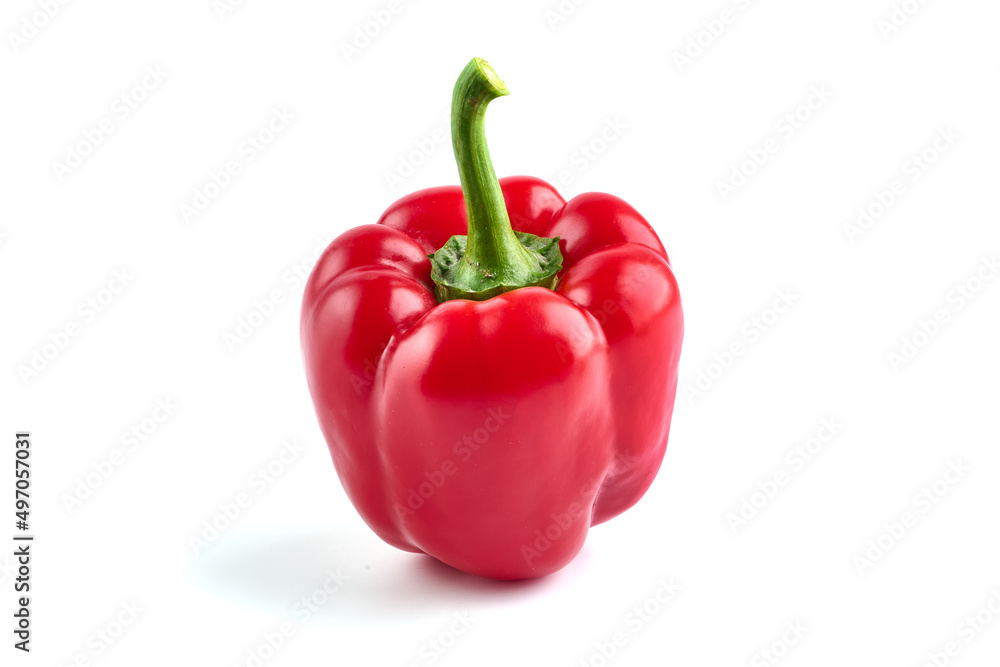 Red ripe bell peppers, isolated on white background. Red ripe bell peppers, isolated on white background.