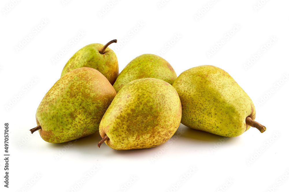 Juicy fresh ripe Williams pears, isolated on a white background. Juicy fresh ripe Williams pears, isolated on a white background.