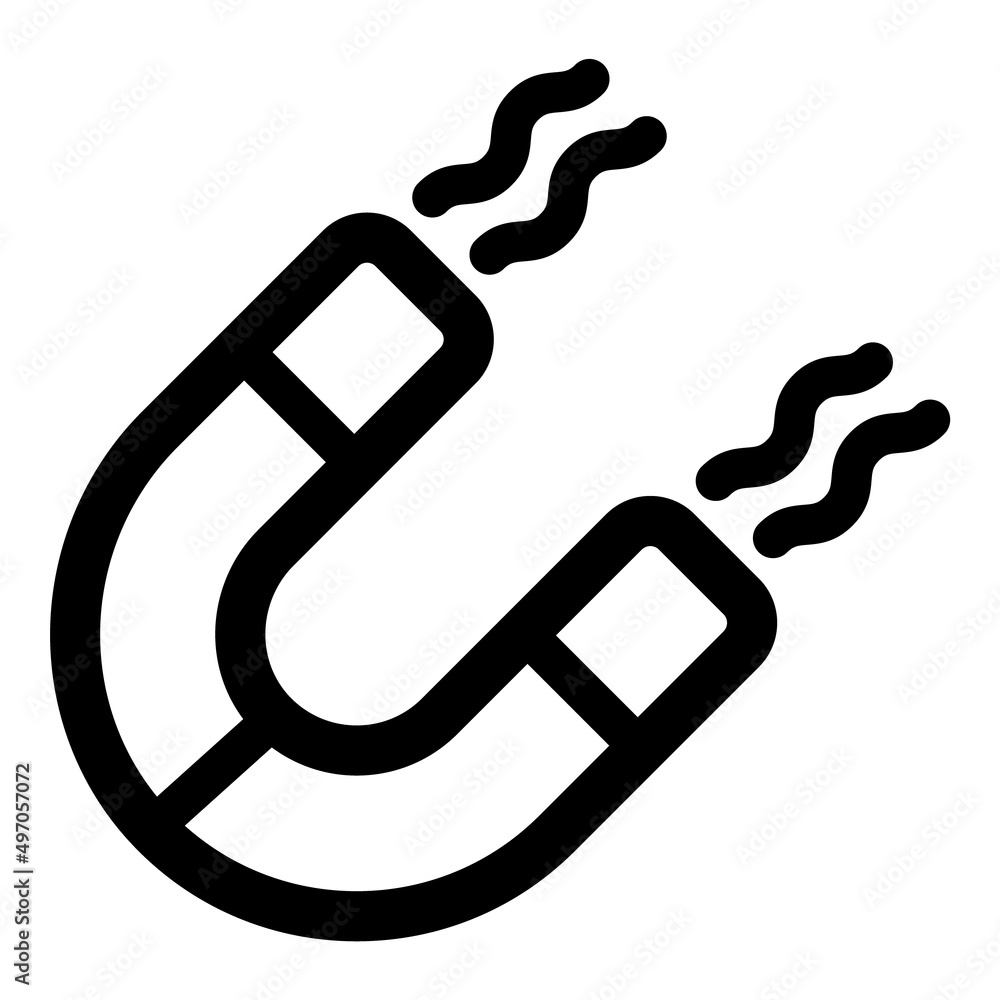 Magnet Attraction Physics Flat Icon Isolated On White Background Magnet Attraction Physics Flat Icon Isolated On White Background