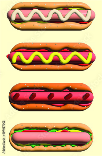 hot dog with different fillings