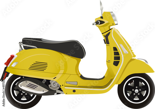 Yellow scooter