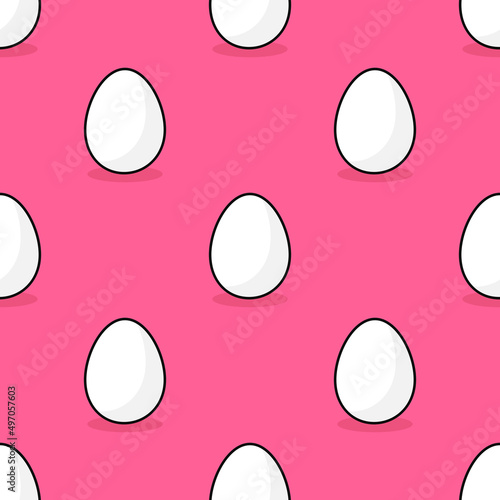 Easter white eggs on pink background seamless pattern.
