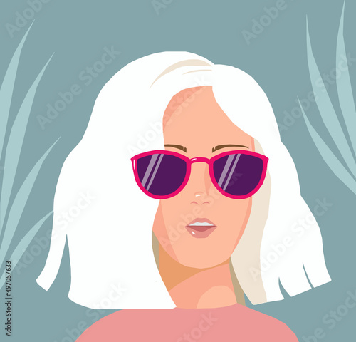 Beautiful young girl in sunglasses