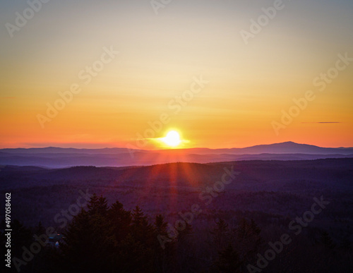 Sunrise Mountain Landscape Mount Olga, Wilmington VT April 5, 2022 © bethy the VT hiker