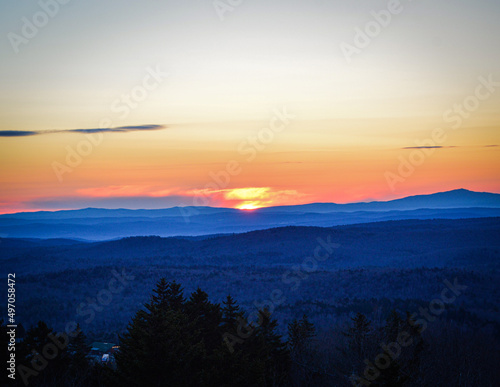 Sunrise Mountain Landscape Mount Olga, Wilmington VT April 5, 2022