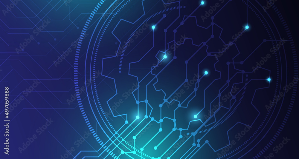 Obraz premium Abstract futuristic technology connection digital data background EP.35