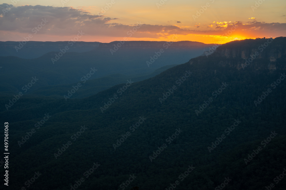 Fototapeta premium sunset over the mountains