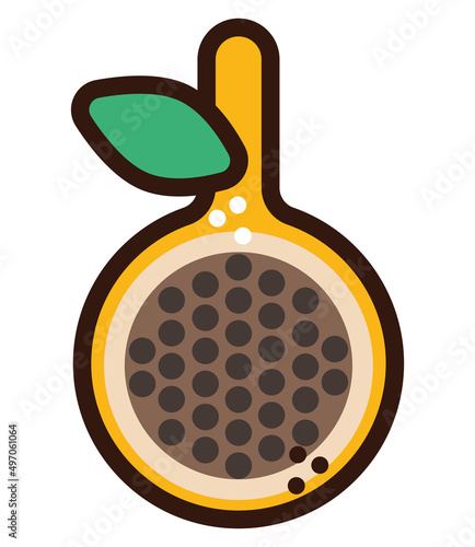 half passion fruit doodle