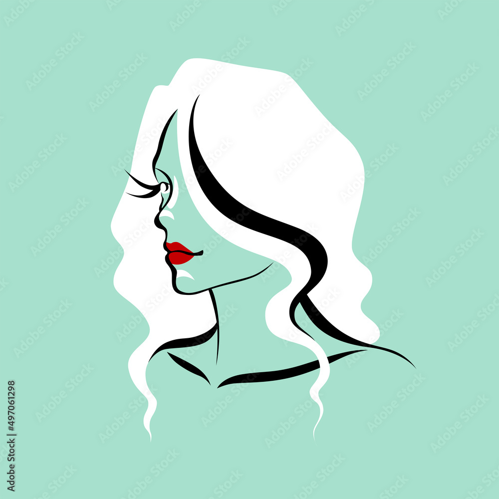 Minimalistic image of a pretty girl looking away. Minimalistic image of a pretty girl looking away.