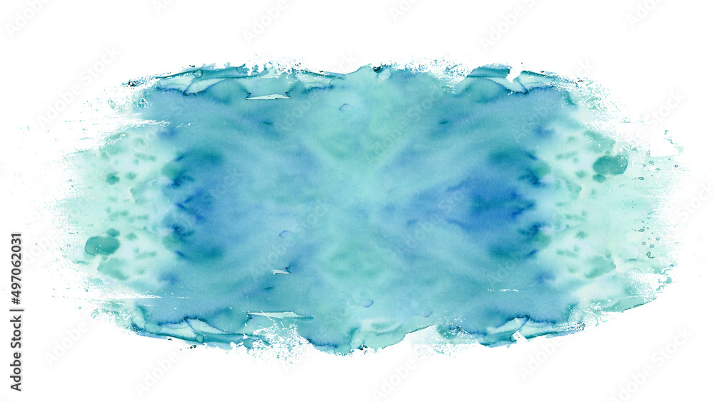 Fototapeta premium Blue colorful abstract watercolor splash brushes texture illustration art paper - Creative arts Aquarelle painted, isolated on white background, canvas for design, hand drawing
