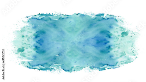 Blue colorful abstract watercolor splash brushes texture illustration art paper - Creative arts Aquarelle painted, isolated on white background, canvas for design, hand drawing