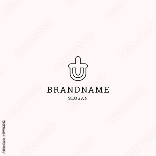 Letter u plus logo icon design template