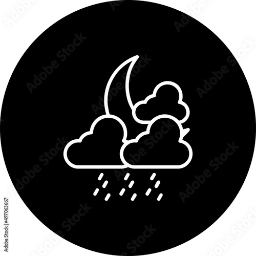 Rain In Night Icon