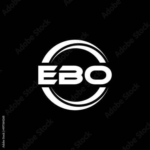 EBO letter logo design with black background in illustrator, vector logo modern alphabet font overlap style. calligraphy designs for logo, Poster, Invitation, etc.