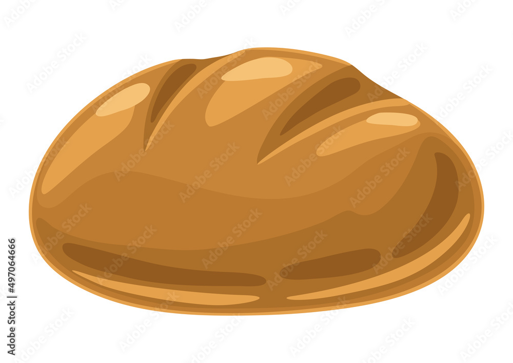 Illustration of bread. Bakery product. Object for food industry.