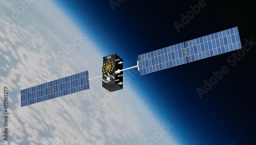 Foto Galileo satellite in earth orbit 3D image