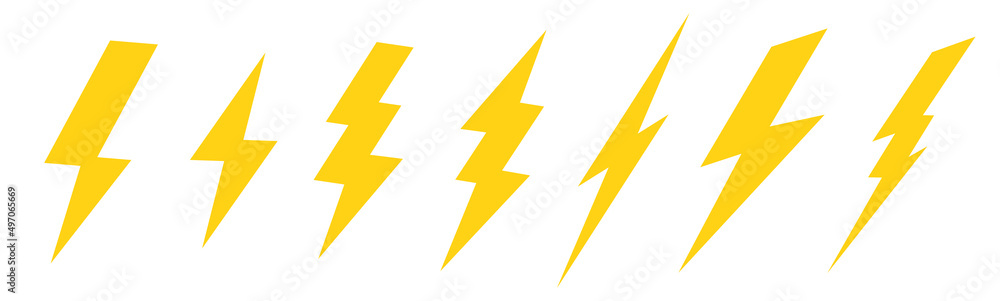 Set Of lightning bolt or thunder icons .Vector Illustration Set Of lightning bolt or thunder icons .Vector Illustration