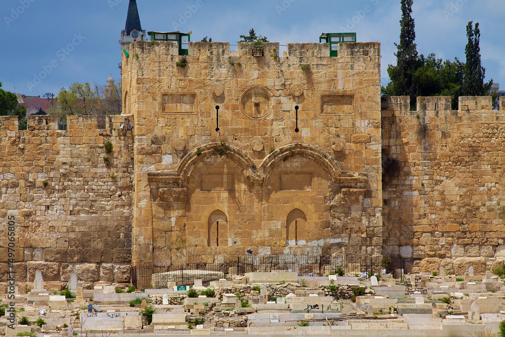Fototapeta premium Golden Gate of Jerusalem Old City