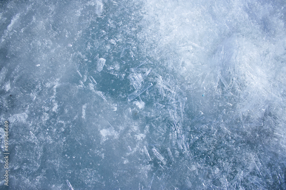 Ice. Invoice. Abstract background. Winter. Extreme natural conditions. Water. Global warming. Study of Lake Baikal.