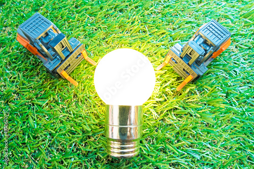 Wallpaper Mural grass and light bulb and forklift Torontodigital.ca