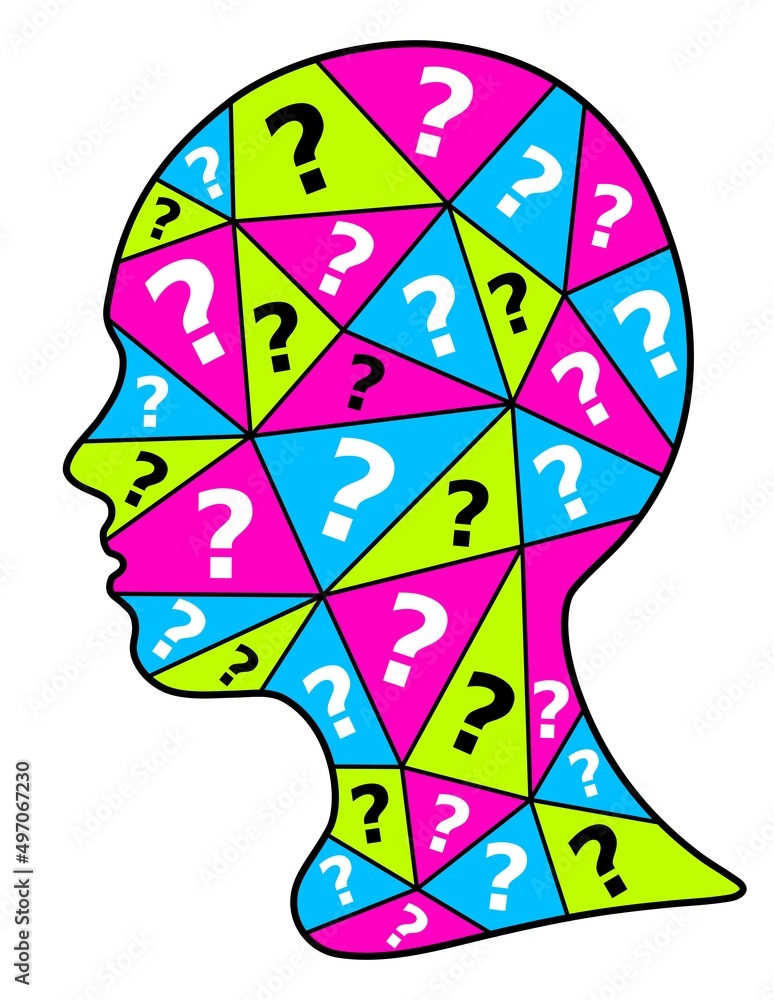 Fototapeta premium Silhouette of human head, vector illustration
