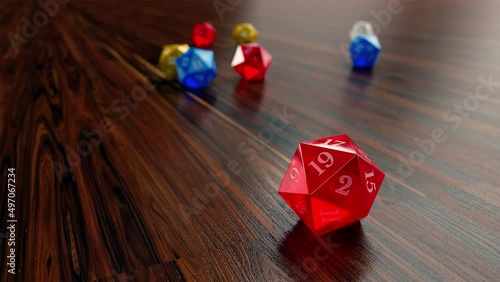 Falling 20-Sided Dice photo