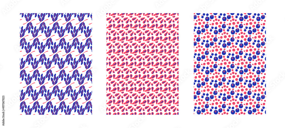 Pack de tres patrones de flores para fondos de diseño o estampados, vectores abstractos coloridos Pack de tres patrones de flores para fondos de diseño o estampados, vectores abstractos coloridos