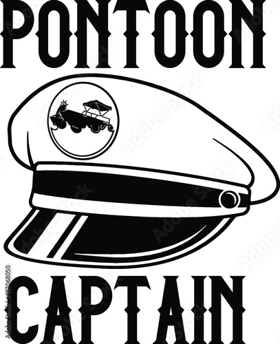 pontoon captain hat with badge | pontoon boat | lake  boat
