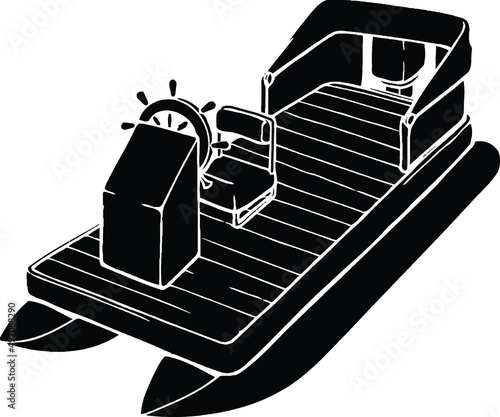 pontoon boat | lake boat |silhouette