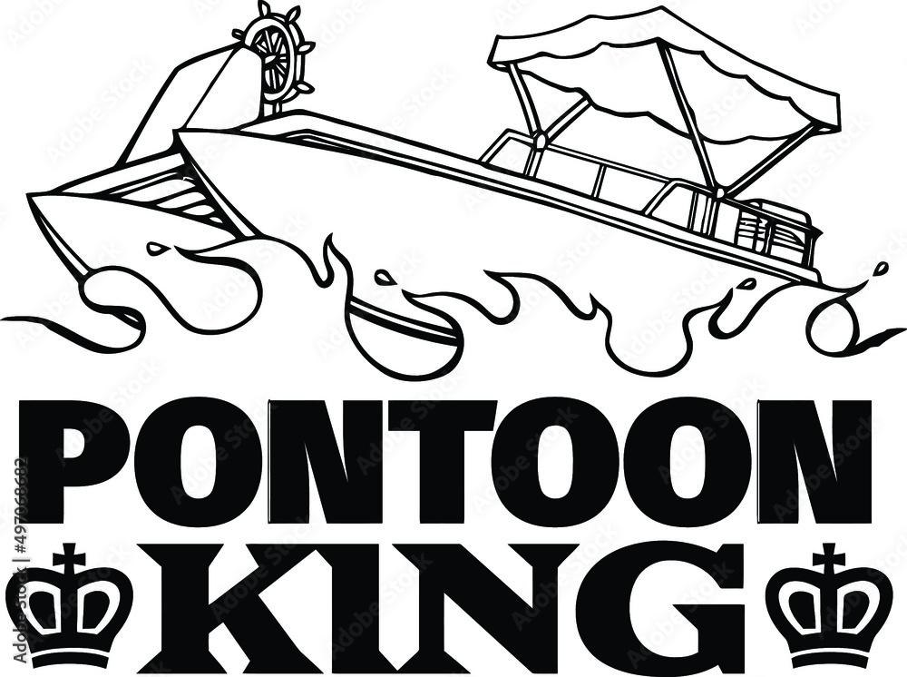 Fototapeta premium pontoon king | pontoon boat | lake boat 