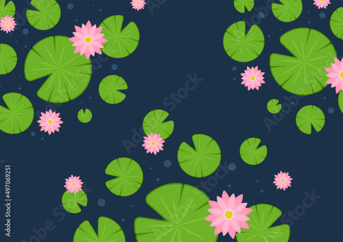 Fotografiet Lily pad and Lotus vector