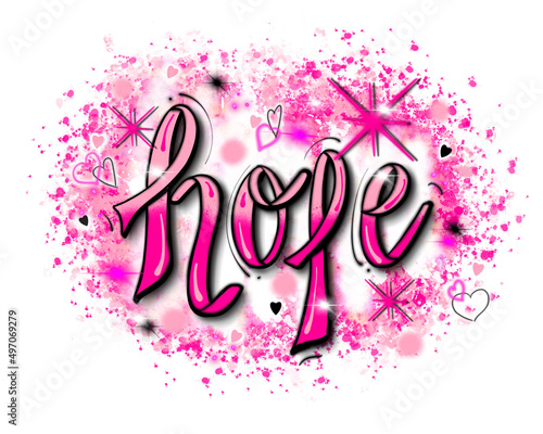 Airbrush Breast Cancer Pink Ribbon Hope