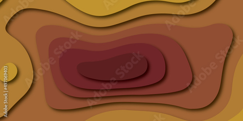 Abstract background with waves. Abstract papercut and multi layer cutout geometric pattern on vector.Panorama view beautiful gray color papercut background.