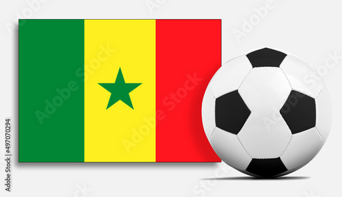 Blank Soccer ball with Senegal national team flag.