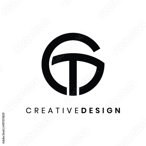 Modern letter GT logo design vector photo