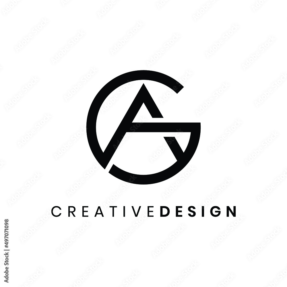 Creative modern circle letter GA logo design vector Creative modern circle letter GA logo design vector