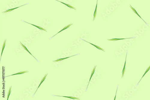 Fototapeta Naklejka Na Ścianę i Meble -  pattern_0003spring onion leaf pattern on green background. vector illustration texture foliage For use cover, graphic wallpaper, backdrop.