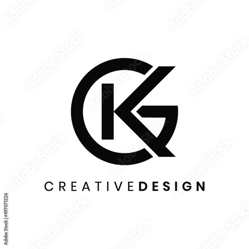 Creative circle letter GK logo design vector