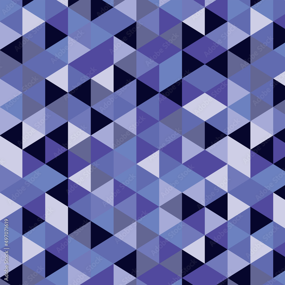 Abstract geometric mosaic triangle seamless pattern in very peri, purple and blue. can be used for posters , web pages, home décor and wallpaper Abstract geometric mosaic triangle seamless pattern in very peri, purple and blue. can be used for posters , web pages, home décor and wallpaper