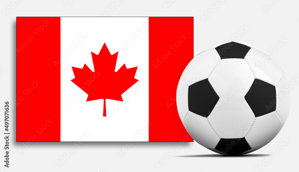 Blank Soccer ball with Canada national team flag. Blank Soccer ball with Canada national team flag.